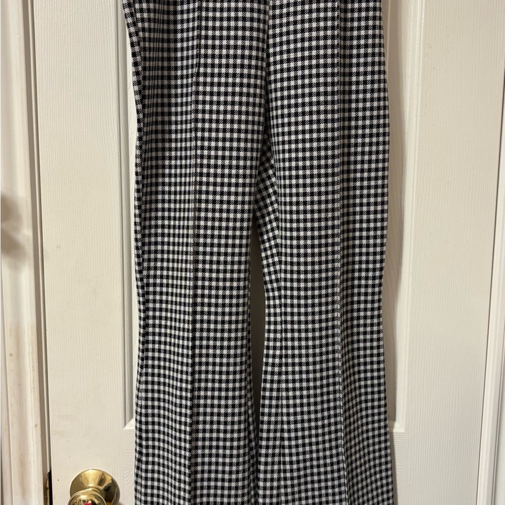 Black and White Checkered Women's Trousers